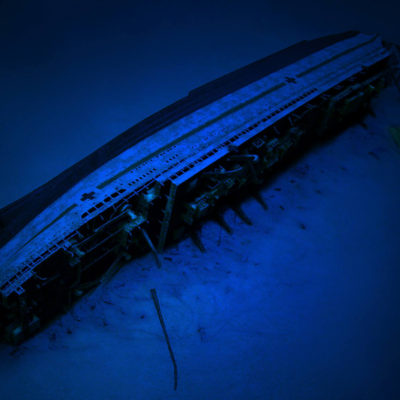 The Giant Sleeps... Britannic shortly after the sinking. (Courtesy William Barney)