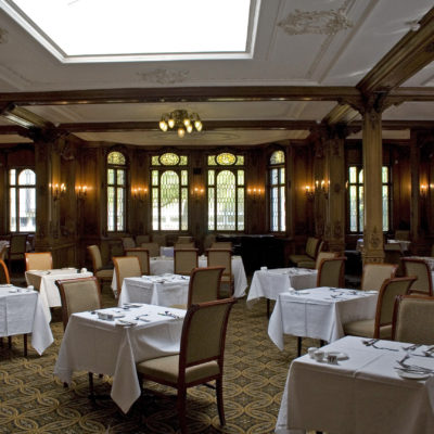 Olympic's former First Class Lounge now serves as the dining room of the White Swan Hotel. (Wikimedia Commons)